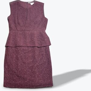 Diane von Furstenberg‎ Lace Peplum Dress DVF Peplum Sheath Cocktail Party Size 4